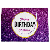 Roze en Paarse mousserende glitter Gemstone Birthd Groot Cadeauzakje (Voorkant)