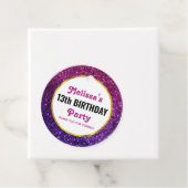 Roze en Paarse mousserende glitter Gemstone Party Bedankjes Labels (In situ)