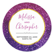 Roze en Paarse mousserende glitter Gemstone Wedden