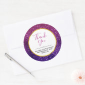 Roze en Paarse mousserende glitter Gemstone Wedden Ronde Sticker (Envelop)