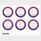 Roze en Paarse mousserende glitter Gemstone Wedden Ronde Sticker (Vel)