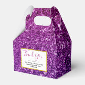 Roze en Paarse mousserende glitterstenen Bedankdoosjes (Voorkant Zijde)