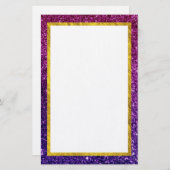 Roze en Paarse mousserende glitterstenen Briefpapier (Voorkant / Achterkant)