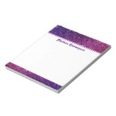Roze en Paarse mousserende glitterstenen Notitieblok (Linkerzijde)