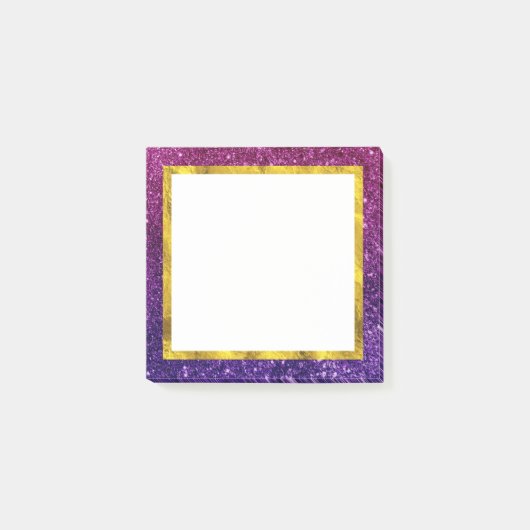 Roze en Paarse mousserende glitterstenen Post-it® Notes (Voorkant)