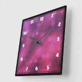 Roze en Paarse mousserende lampjes Vierkante Klok (Hoek)