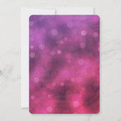 Roze en Paarse mousserende lichten Bokeh Wedding Kaart (Achterkant)