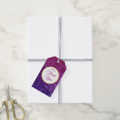 Roze en Paarse mousserende stenen Dank u wel Cadeaulabel (Met Touw)