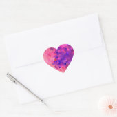Roze en paarse mozaïekpatroon hart sticker (Envelop)