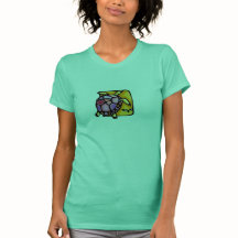Roze en Paarse mozaïekstijl Turtle T-shirt