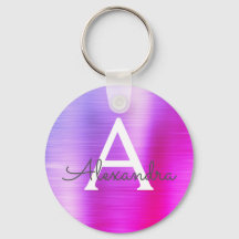 Roze en paarse namaak roestvrij staal monogram