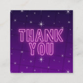 Roze en Paarse neon Sparkly Harkle Dank je wel Vierkante Visitekaartje (Voorkant)