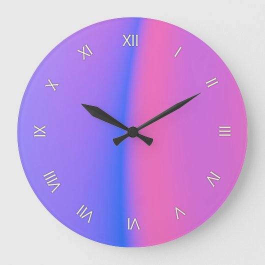 Roze en Paarse numerieke wandklok (Voorkant)