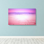 Roze en Paarse Ocean Sunset met citaat Canvas Afdruk (Insitu (Houten vloer))