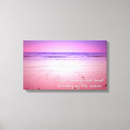 Roze en Paarse Ocean Sunset met citaat Canvas Afdruk (Voorkant)
