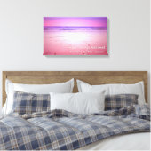 Roze en Paarse Ocean Sunset met citaat Canvas Afdruk (Insitu (Slaapkamer))