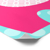 Roze en Paarse Olifant Liefde Babykamer Poster (Hoek)