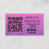 Roze en Paarse Ombre Glitter Lash Technician Visitekaartje (Achterkant)