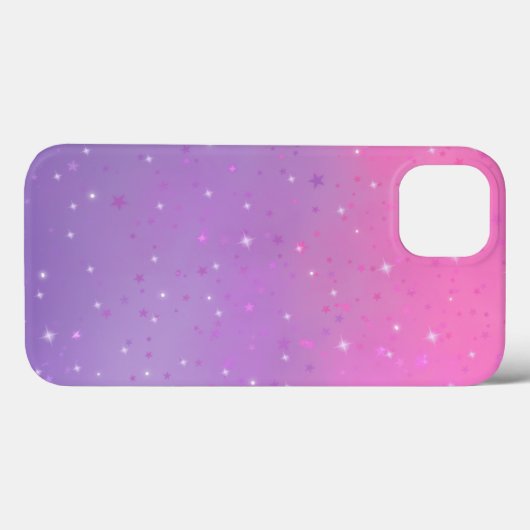 Roze en Paarse Ombre Gradiënt met Sterren Case-Mate iPhone Case (Achterkant (horizontaal))