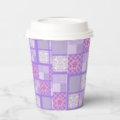 Roze en Paarse ontwerpen van patchwork Papieren Bekers (Links)