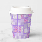 Roze en Paarse ontwerpen van patchwork Papieren Bekers (Rechts)
