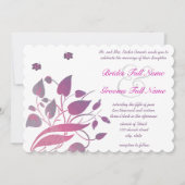 Roze en Paarse orchidee Floral Wedding Invites Kaart (Voorkant)