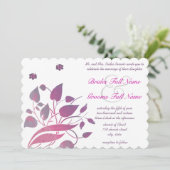 Roze en Paarse orchidee Floral Wedding Invites Kaart (Staand voorkant)