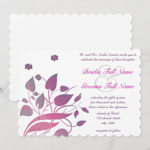 Roze en Paarse orchidee Floral Wedding Invites Kaart