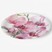 Roze en Paarse orchideeën bruiloft Papieren Bordje (Gekanteld)