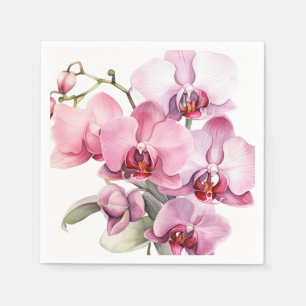 Roze en Paarse orchideeën bruiloft Servet