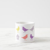 Roze en Paarse paasvogels met vogelpest Espresso Kop (Voorkant)