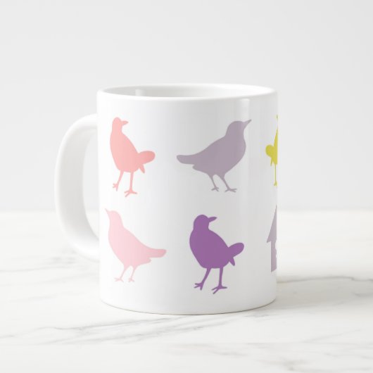 Roze en Paarse paasvogels met vogelpest Grote Koffiekop (Links)