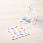 Roze en Paarse paasvogels met vogelpest Kartonnen Onderzetters (Insitu)