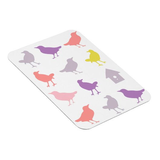 Roze en Paarse paasvogels met vogelpest Magneet (Rechterzijde)