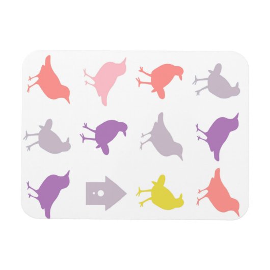 Roze en Paarse paasvogels met vogelpest Magneet (Horizontaal)