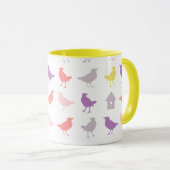 Roze en Paarse paasvogels met vogelpest Mok (Voorkant rechts)