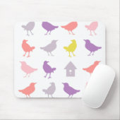 Roze en Paarse paasvogels met vogelpest Muismat (Met muis)