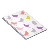 Roze en Paarse paasvogels met vogelpest Notitieboek (Rechterzijde)