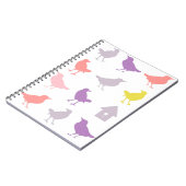Roze en Paarse paasvogels met vogelpest Notitieboek (Linkerzijde)