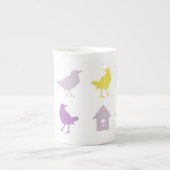 Roze en Paarse paasvogels met vogelpest Porselein Kop (Voorkant)