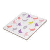 Roze en Paarse paasvogels met vogelpest Tegeltje (Zijkant)