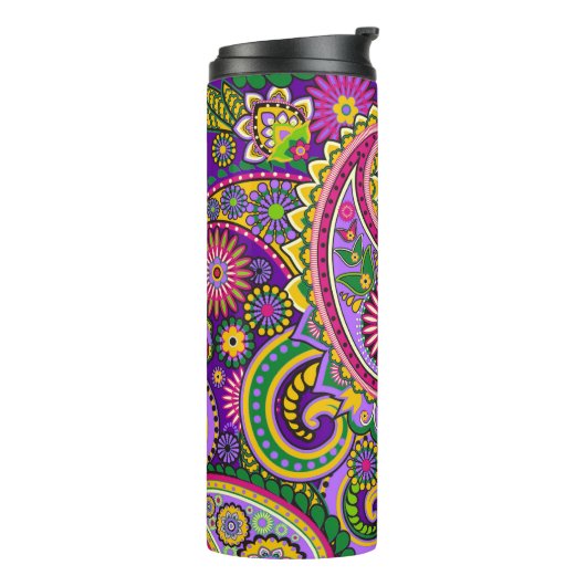  roze en paarse paisley thermosbeker (Gedraaid links)