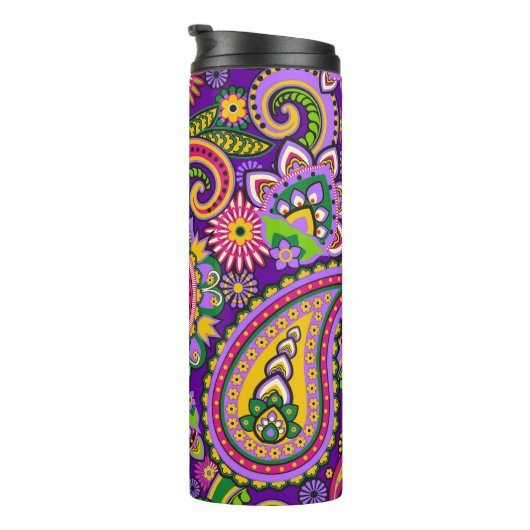  roze en paarse paisley thermosbeker (Geroteerd rechts)