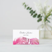 Roze en paarse palmbladeren visitekaartje (Staand voorkant)