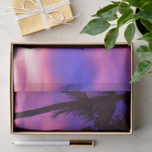 Roze en Paarse palmzonnebank Tissuepapier (Geschenk)