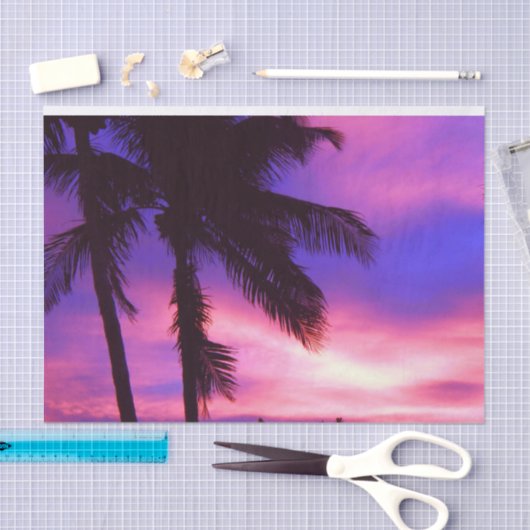 Roze en Paarse palmzonnebank Tissuepapier (Craft)