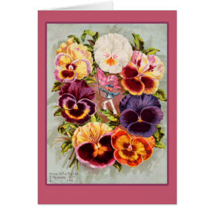 roze en Paarse Pansies - kunst