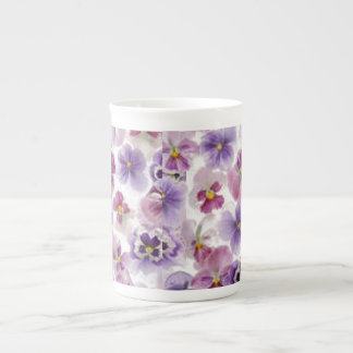 Roze en Paarse Pansy Bone China Mok