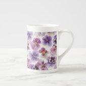 Roze en Paarse Pansy Bone China Mok (Rechts)
