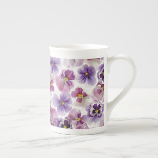 Roze en Paarse Pansy Bone China Mok (Rechts)